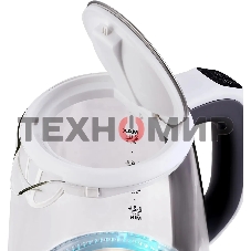 Чайник электрический Hyundai HYK-G8880 2 л, 2200 Вт, серый/серебристый корпус: стекло