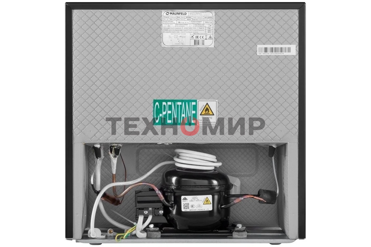 Холодильник Maunfeld MFF50WD дерево/черный мат. однокамерный 46л