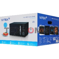Микроволновая печь Vitek VT-MW1425 черный, 25 л, 900 Вт, переключатели - кнопки, поворотные переключатели