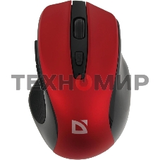 Мышь беспроводная Defender Prime MB-053 красный, 1600 dpi, радиоканал, USB, кнопки - 6