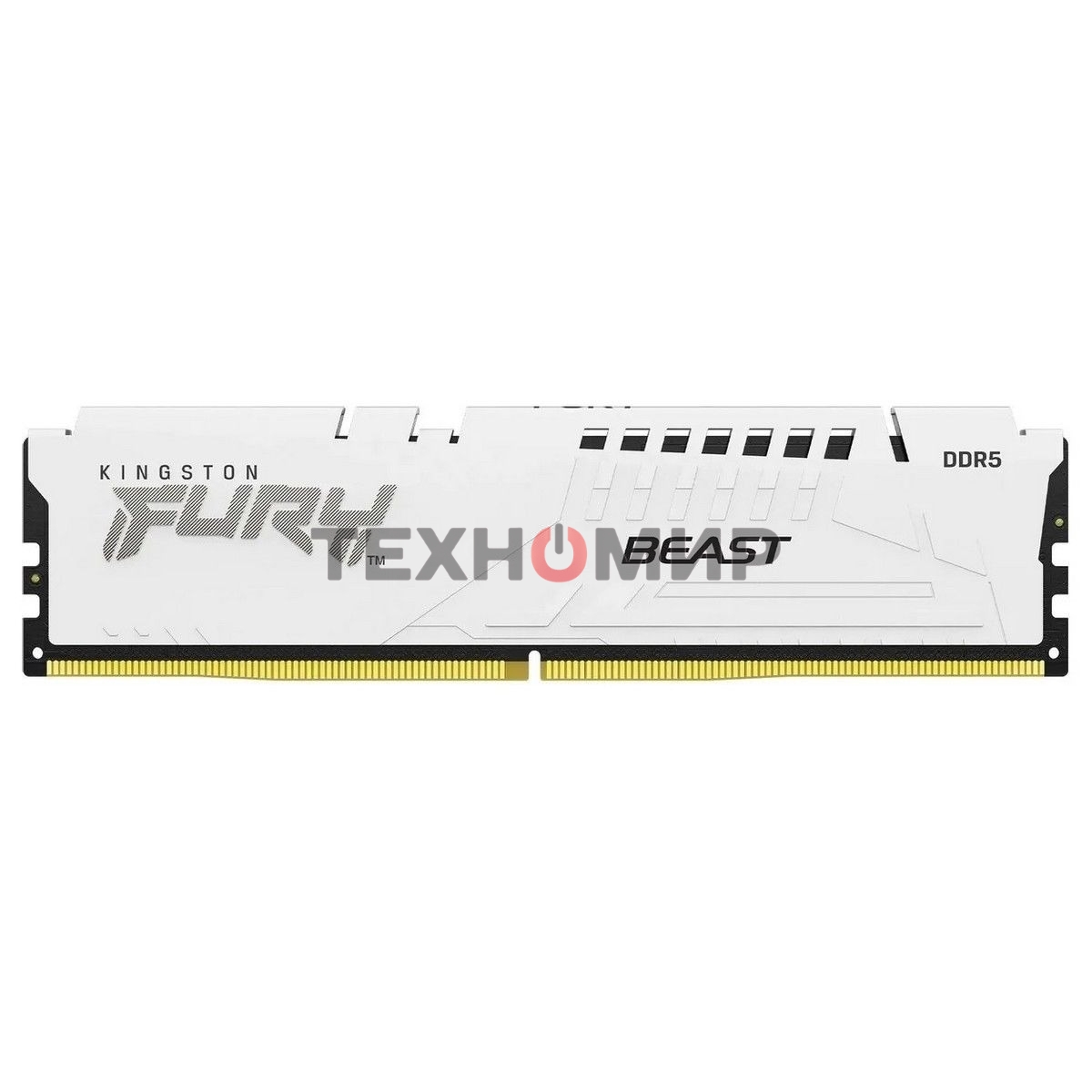 Оперативная память Kingston Fury Beast, DDR5, 16Gb (1x16Gb), 6000MHz, CL36, DIMM, с радиатором, белый