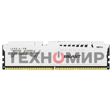 Оперативная память Kingston Fury Beast, DDR5, 16Gb (1x16Gb), 6000MHz, CL36, DIMM, с радиатором, белый