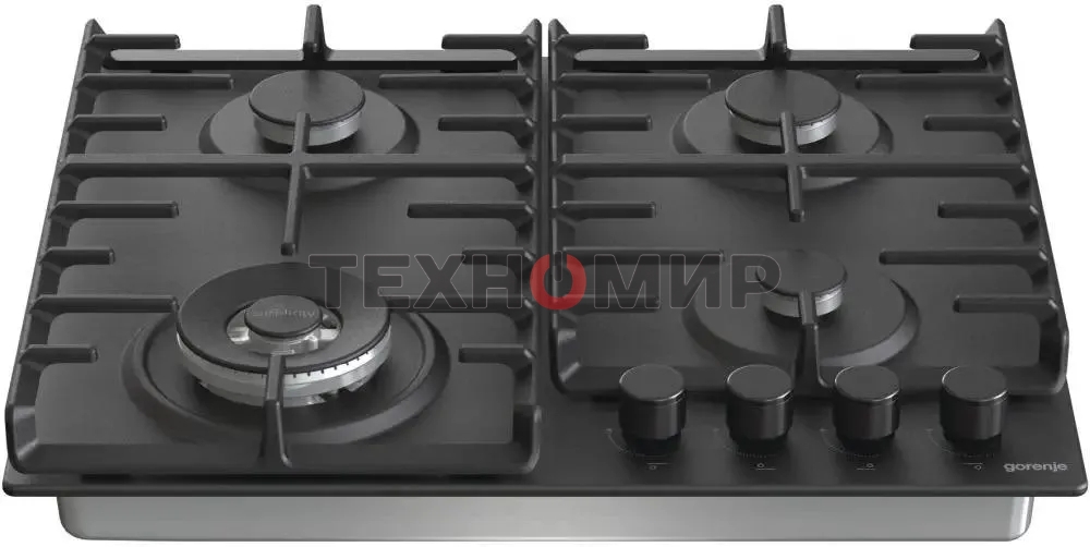 Газовая варочная панель Gorenje GW642SYB, 4 конфорки, эмалированная сталь, черный
