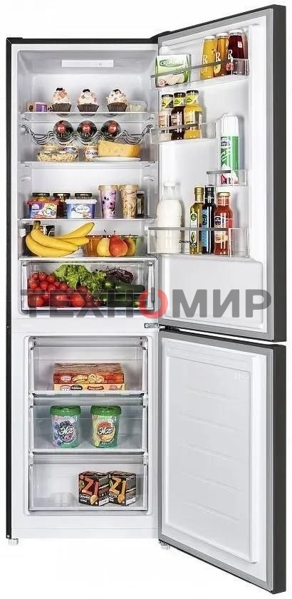 Холодильник Maunfeld MFF185SFSB черный мат. двухкамерный 211/104л морозилка снизу