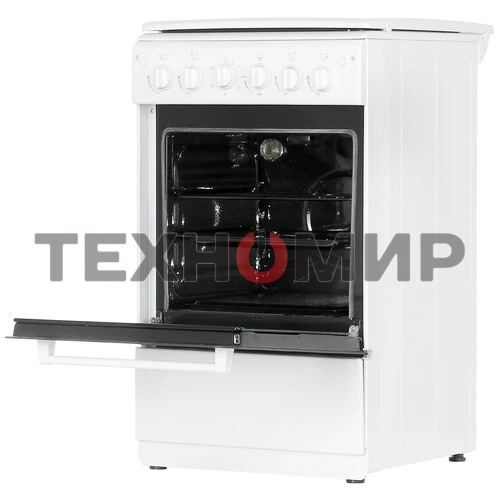 Плита газовая Cezaris ПГ 2150-10 белый, конфорок 4 шт, духовка 43 л, 51 см x 85 см x 55 см