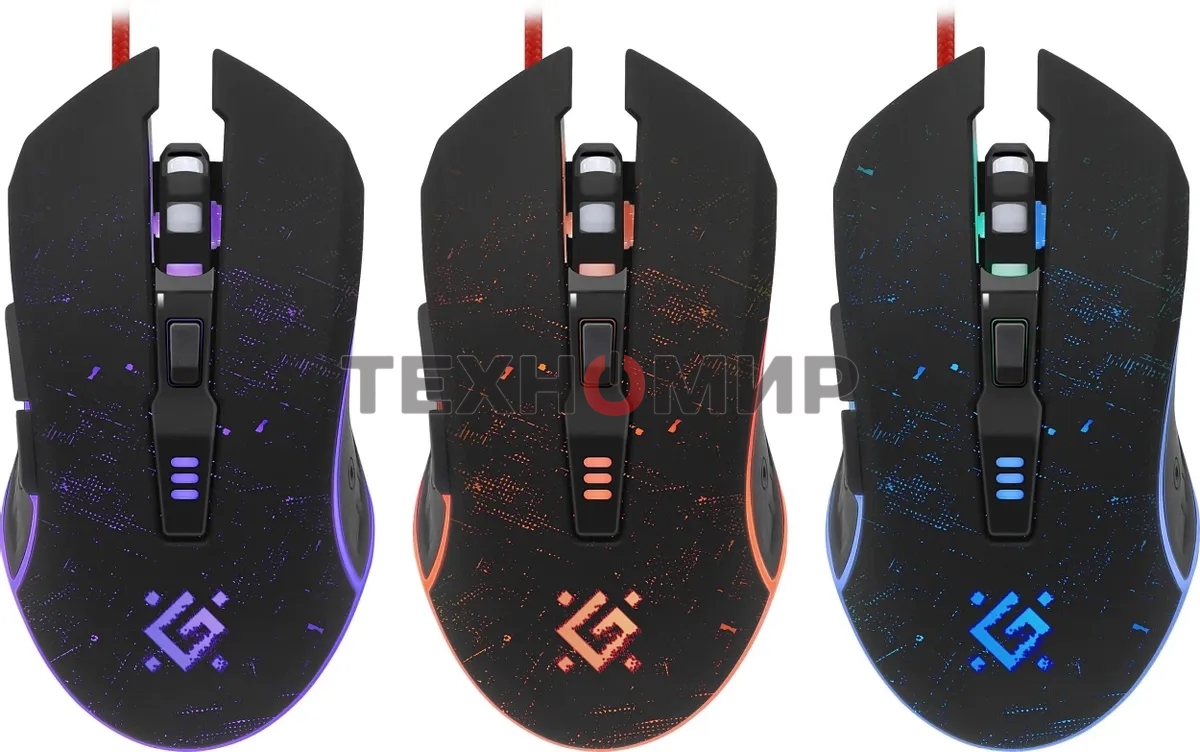 Мышь проводная Defender Draglen GM-907 черный, 7200 dpi, USB, кнопки - 6