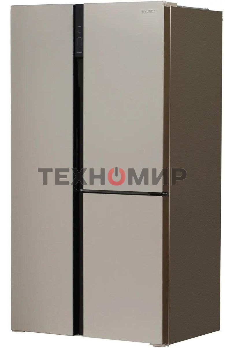 Холодильник Hyundai CS6073FV шампань трехкамерный 329/223л морозилка сбоку, No Frost, Side by Side