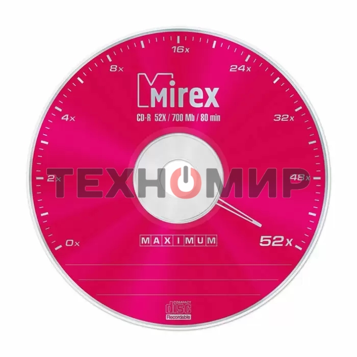 Диск CD-R Mirex 700 Mb, 52х, Maximum, Cake Box (50), (50/300)