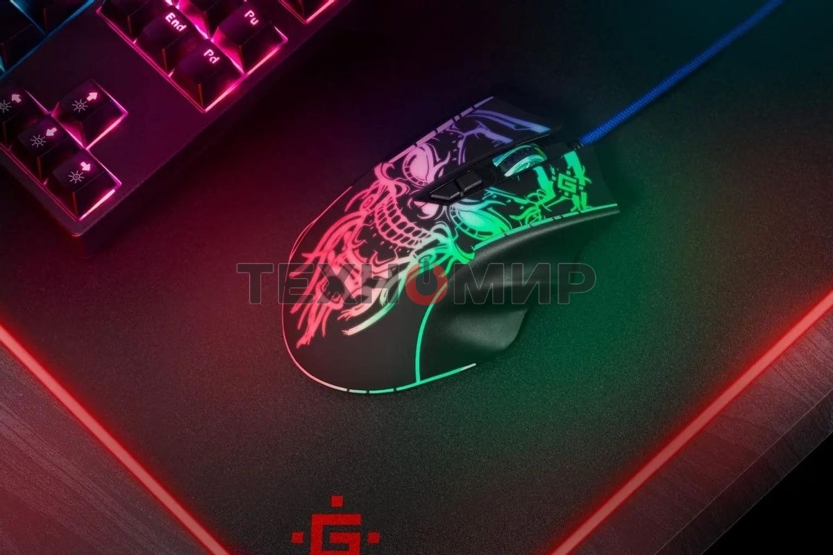 Мышь проводная Defender Bulletstorm GM-928 черный, 7200 dpi, USB, кнопки - 7