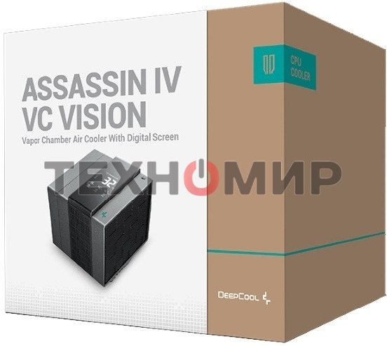 Кулер для процессора DEEPCOOL ASSASSIN IV VC VISION черный, 120 мм, алюминий/медь, 1800 об/мин, 29.3 дБ, 4 pin, 300 Вт, 172 мм