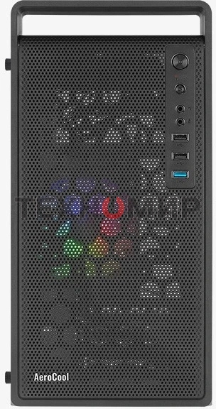 Компьютерный корпус MiniTower Aerocool/Formula CS-109-G-BK-v1 (mATX, USB3x1, USB2x2, 120мм RGb fan, без БП) (4711099472376)