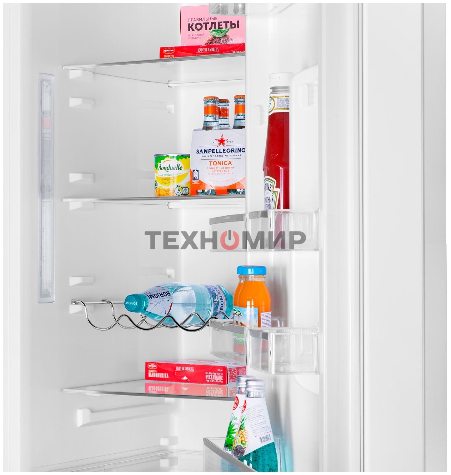 Холодильник Maunfeld MFF200NFW белый глянц. двухкамерный 271/106л морозилка снизу