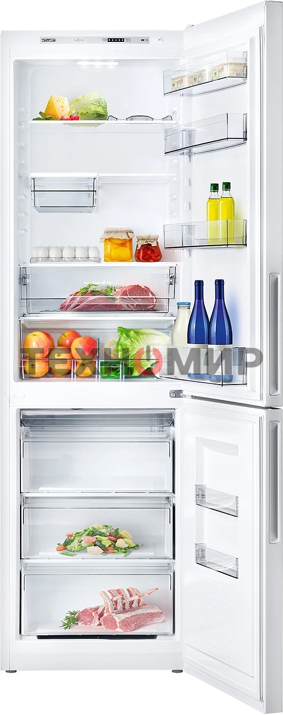 Холодильник Atlant XM-4624-101 белый двухкамерный 228/119л морозилка снизу