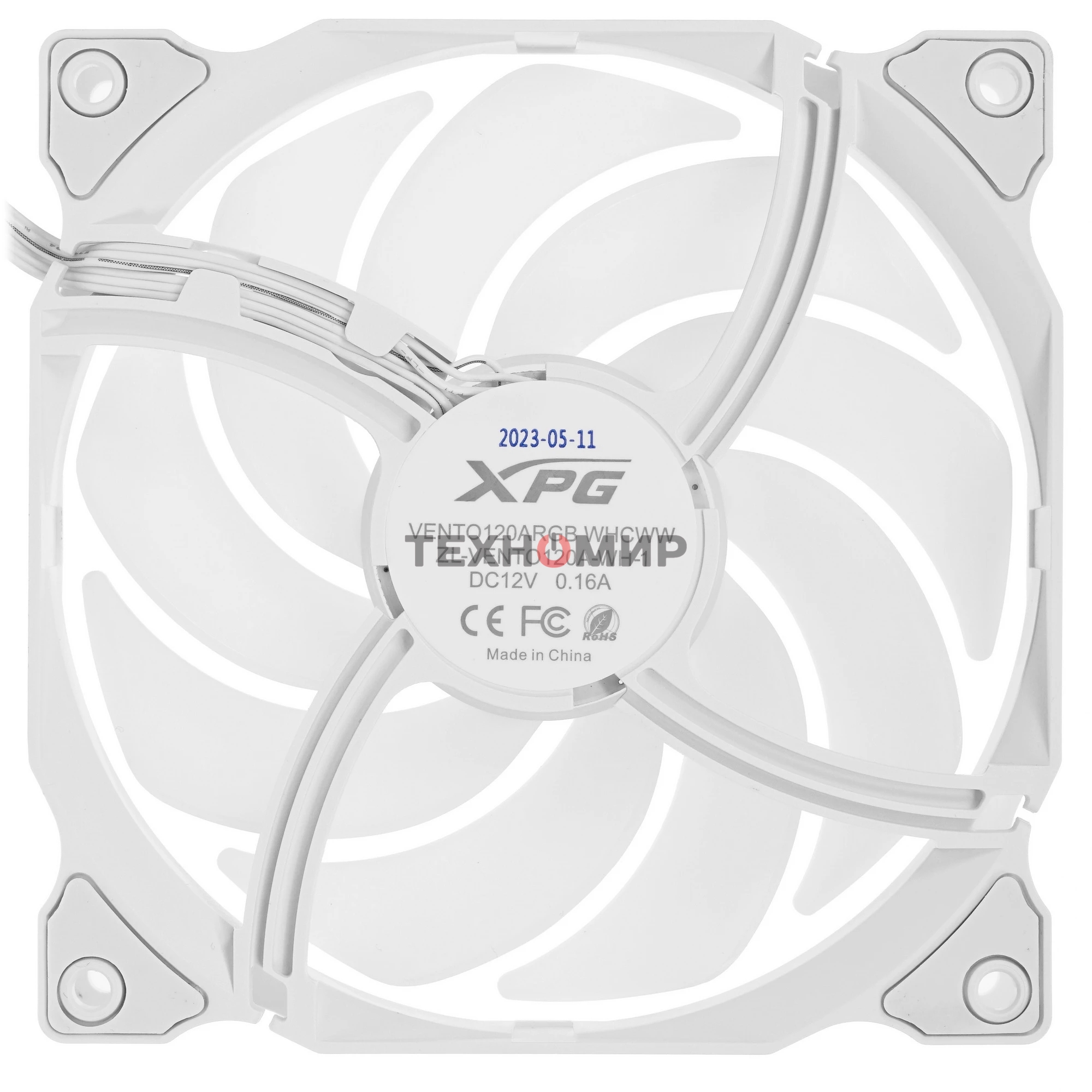 Вентилятор для корпуса ADATA XPG VENTO 120 ARGb белый, 120 мм, 1850 об/мин, 21 дБ, 3 pin