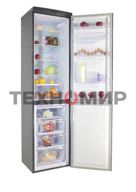 Холодильник DON R-299 G графит зеркальный двухкамерный 259/140л морозилка снизу