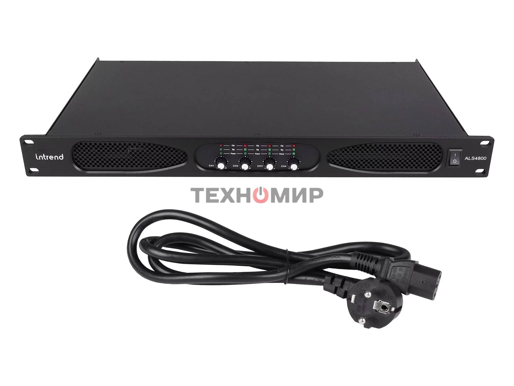 Усилитель Intrend ALS 4800 Четырехканальный, 4х800Вт/8Ом, 4х1300Вт/4Ом, 2х2600Вт/8Ом