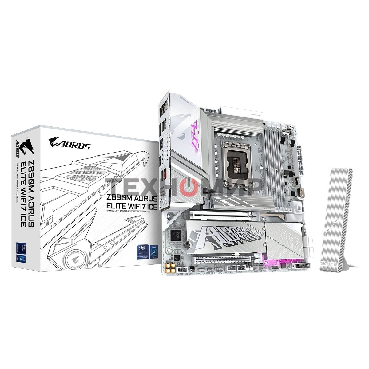 Материнская плата Gigabyte Z890M AORUS ELITE WIFI7 ICE, LGA 1851, Intel Z890, 4xDDR5, 4xSATA, 3xM.2, 1xPCIe 4.0 x4, 1xPCIe 5.0 x16, 1xDP, 1xUSB-C, 1x 2.5Gb LAN, 1xUSB-A 3.2 Gen 2, 4xUSB-A 3.2 Gen 1, 2x3.5 мм, TOSLINK, 7.1, 1xUSB4, mATX