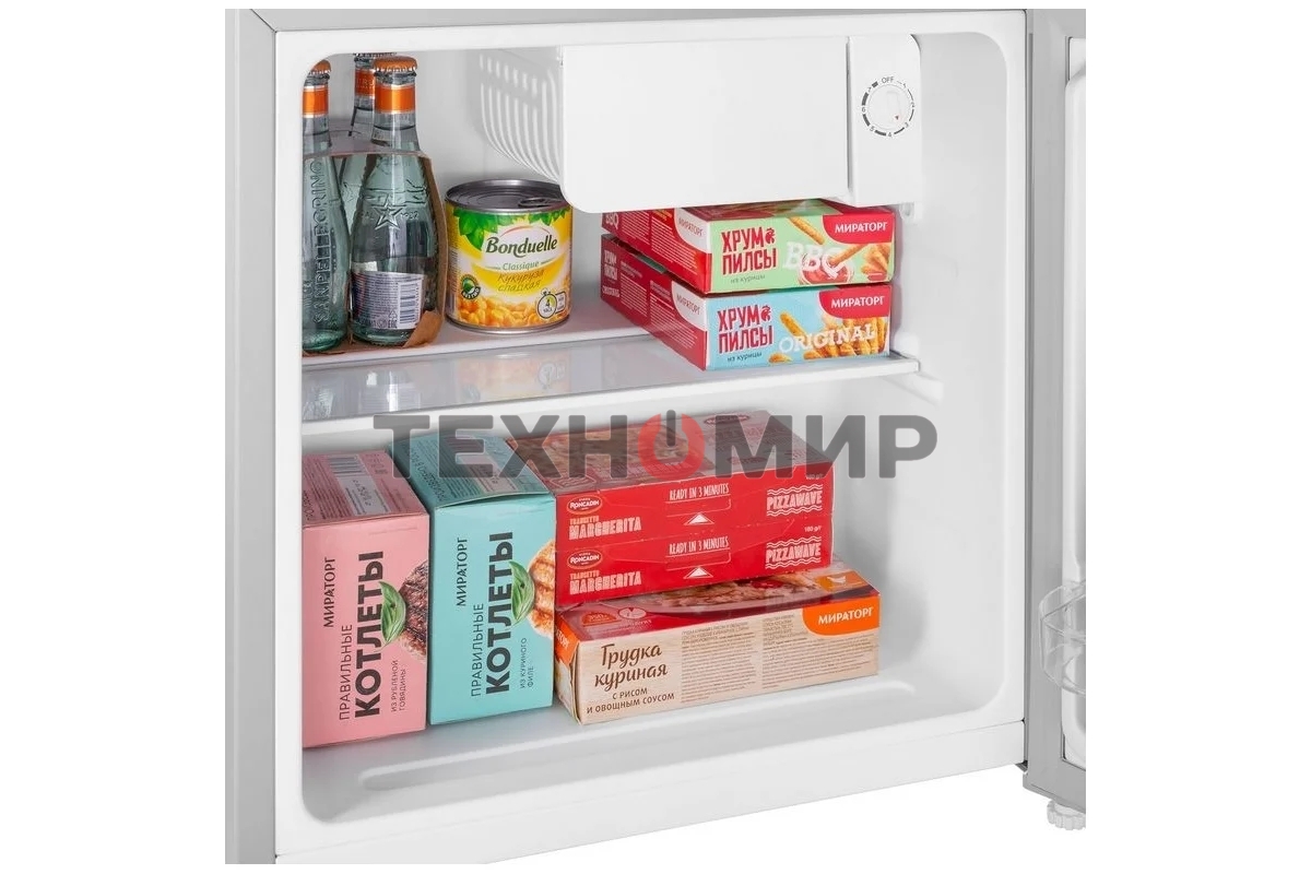 Холодильник Maunfeld MFF50SL серебристый матовый однокамерный 46л, De Frost