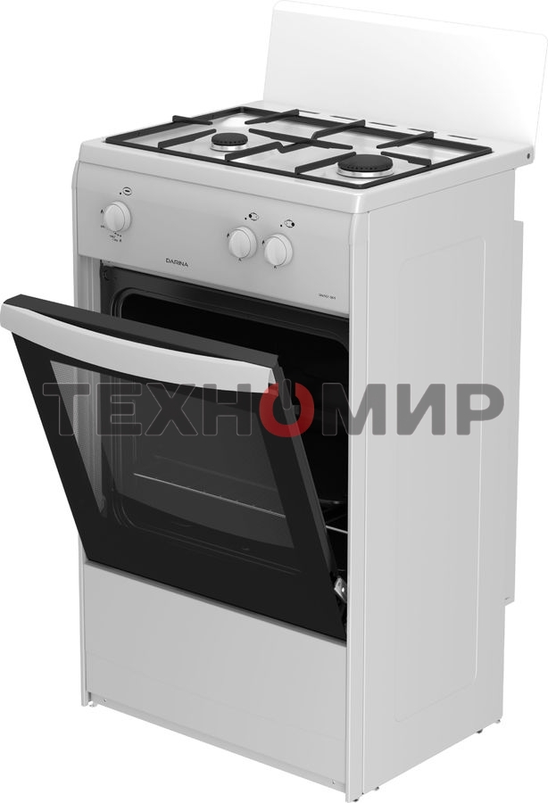 Плита газовая Darina 1AS GM 521 001 W белый/черный, конфорок 2 шт, духовка 45 л, 50 см x 85 см x 41 см