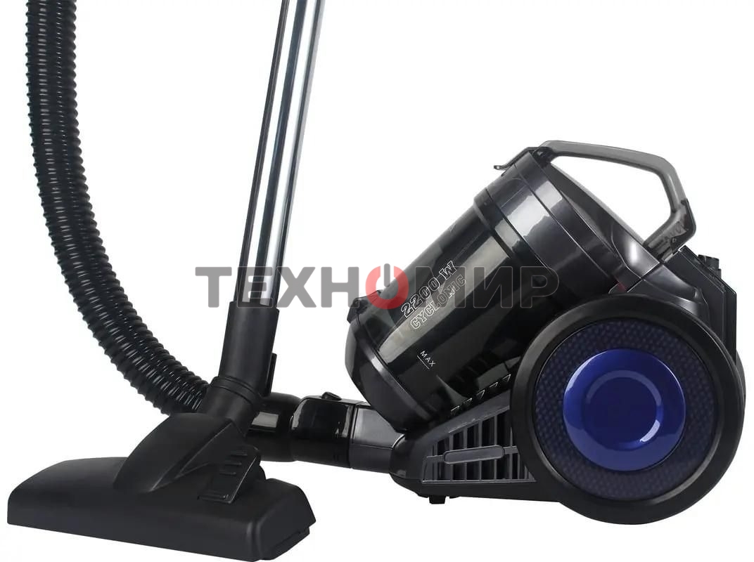 Пылесос Supra VCS-2410 синий/черный, 380/2200 Вт, уборка сухая, пылесборник контейнер, 1.5 л