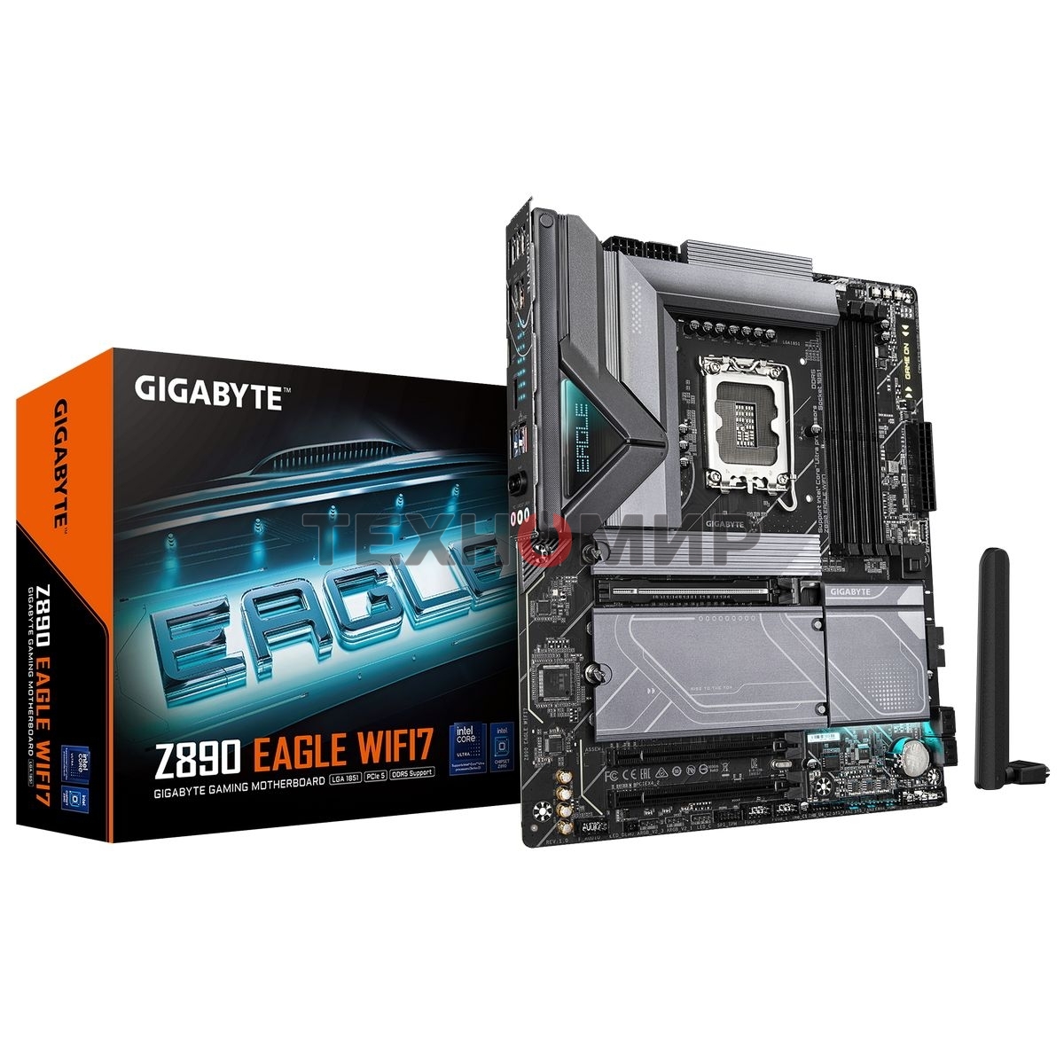 Материнская плата Gigabyte Z890 EAGLE WIFI7, LGA 1851, Intel Z890, 4xDDR5, 4xSATA, 4xM.2, 1xPCIe 5.0 x16, 2xPCIe 4.0 x4, 1xDP, 1xUSB-C, 1x 2.5Gb LAN, 4xUSB-A 3.2 Gen 1, 2xUSB-A 3.2 Gen 2, 3x3.5 мм, 7.1, 1xUSB4, ATX