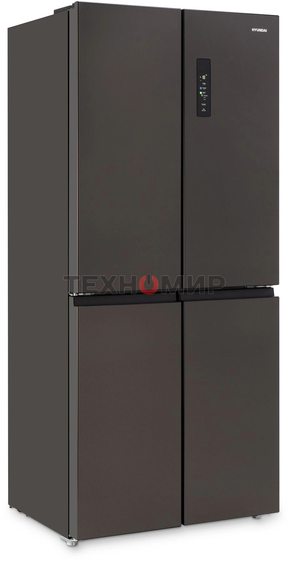 Холодильник Hyundai CM45043F черная сталь трехкамерный 405/270л морозилка снизу No Frost, Side by Side