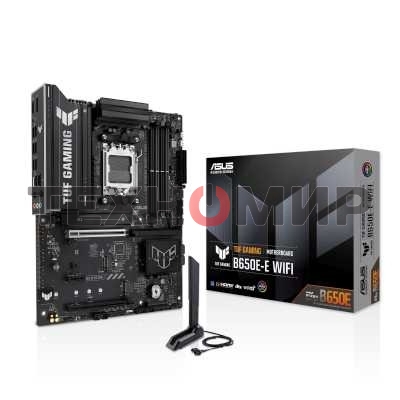 Материнская плата ASUS TUF GAMING B650-E WIFI, AM5, AMD B650, 4xDDR5, 4xSATA, 3xM.2, 1xPCIe 4.0 x16, 1xPCIe 4.0 x16, 1xPCIe x1, 1xDP, 1xHDMI, 1x2.5Gb LAN, Wi-Fi 6E, Bluetooth 5.3, 2xUSB-C (1x10Gbps, 1x20Gbps), 3xUSB-A 5Gbps, 2xUSB-A 10Gbps, 3xUSB-A 2.0, 5