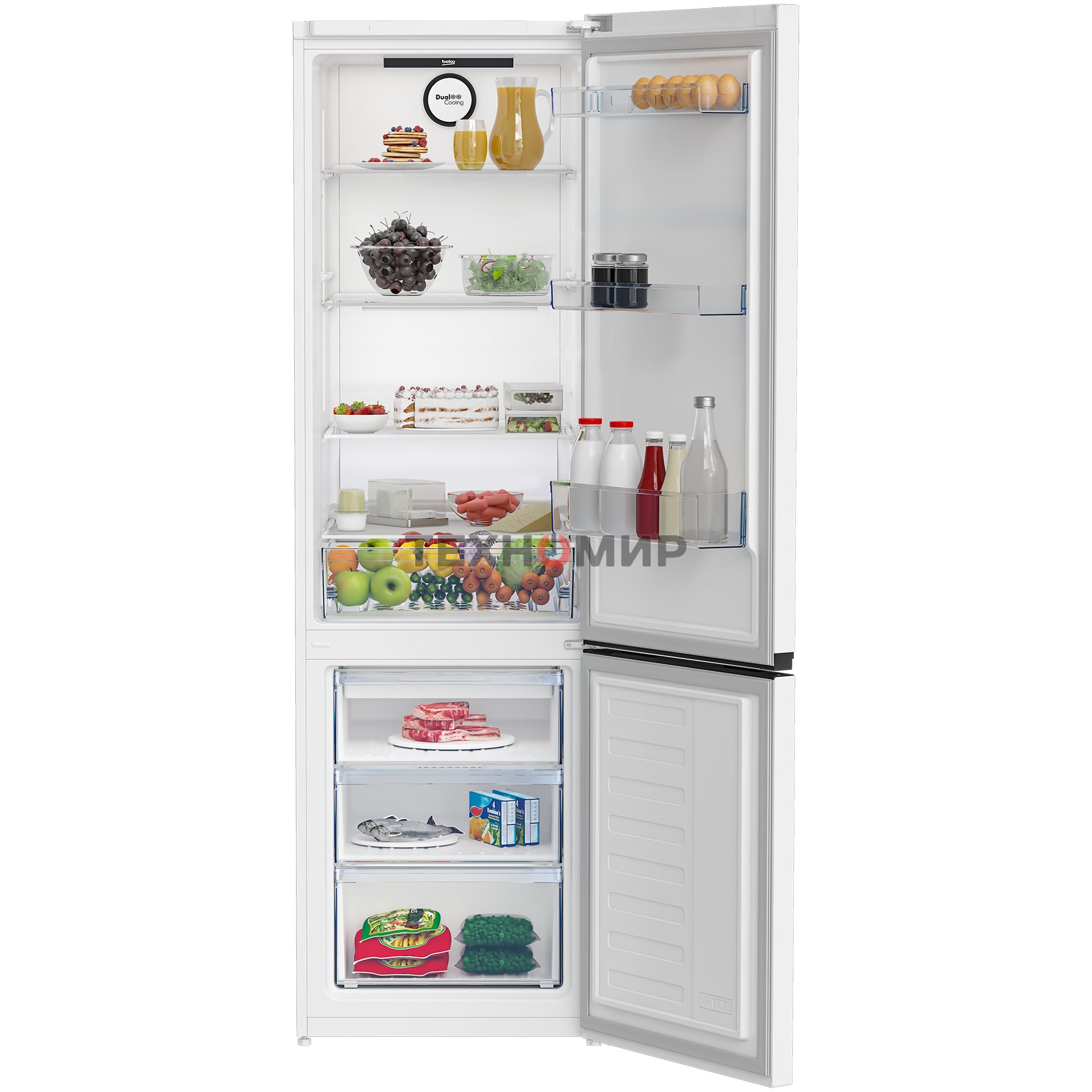 Холодильник Beko B3R0CNK402HW белый двухкамерный 257/100л морозилка снизу, No Frost