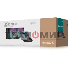Система жидкостного охлаждения DEEPCOOL LT240 ARGb черный, 120 мм, алюминий/медь, 2400 об/мин, 38.71 дБ, 4 pin, 280 Вт