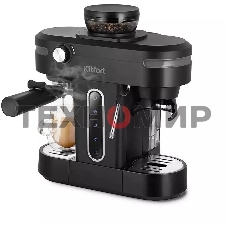 Кофеварка рожковая Kitfort КТ-7375 черный, исп. кофе - зерновой/молотый, 0.75 л, 1150 Вт, 15 бар