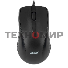 Мышь проводная Acer OMW136 черный, 1200 dpi, USB, кнопки - 3