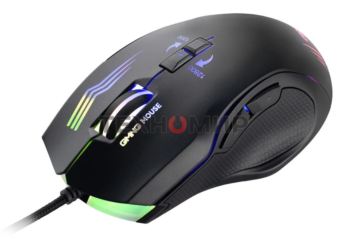Мышь проводная GMNG 930GM черный, 12800 dpi, USB, кнопки - 7