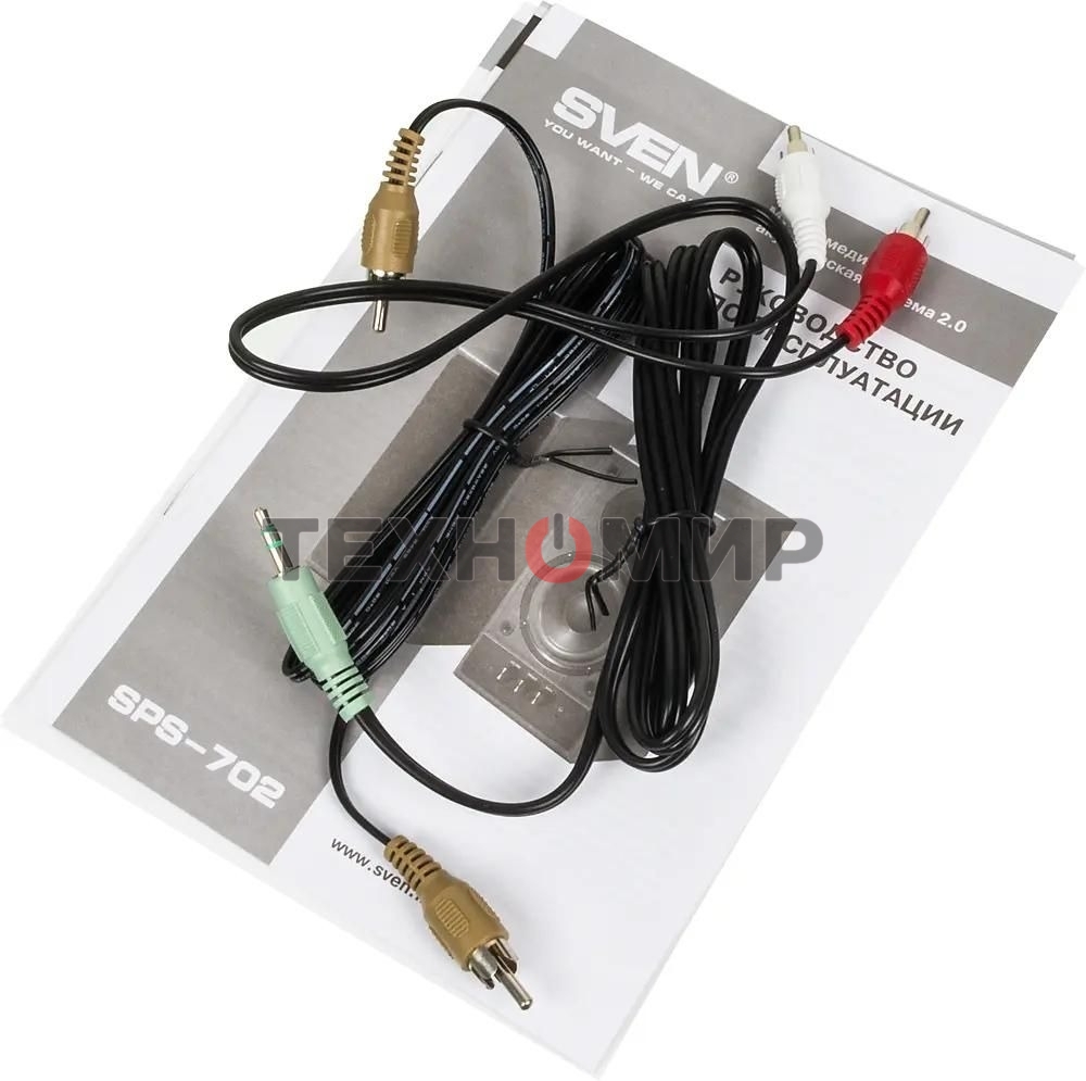 Акустическая система Sven SPS-702 2.0 коричневый/орех 40Вт