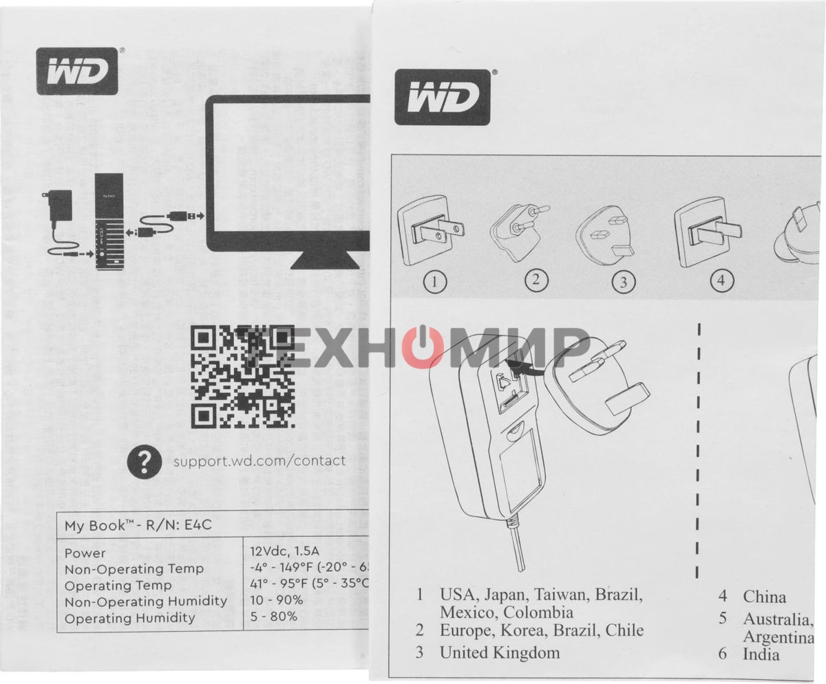 Внешний HDD Western Digital My Book WDBBGB0240HBK, 24Tb, USB 3.2 Gen 1 Type-A, 5400 rpm, черный