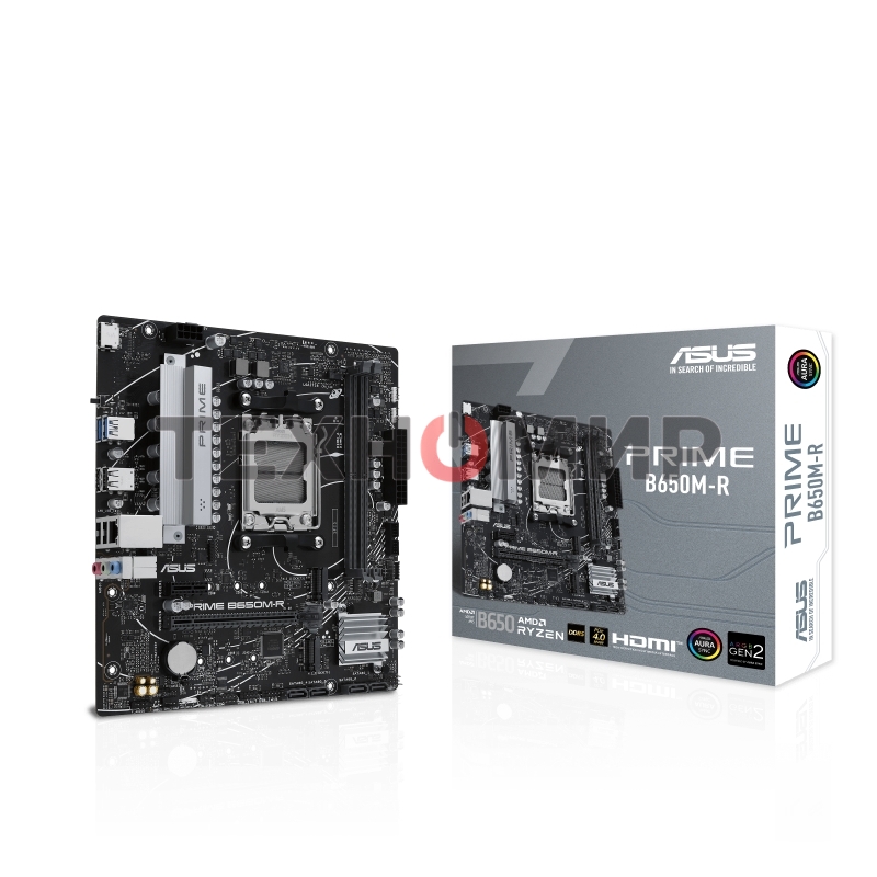 Материнская плата ASUS PRIME B650M-R, Socket AM5, AMD B650, 2xDDR5, 4xSATA, 2xM.2, 1xPCIe 4.0 x16, 1xPCIe x1, 1xHDMI, 1x 2.5Gb LAN, 2xUSB-A 3.2 Gen 1, 4xUSB-A 2.0, 3x3.5 мм, 7.1, mATX