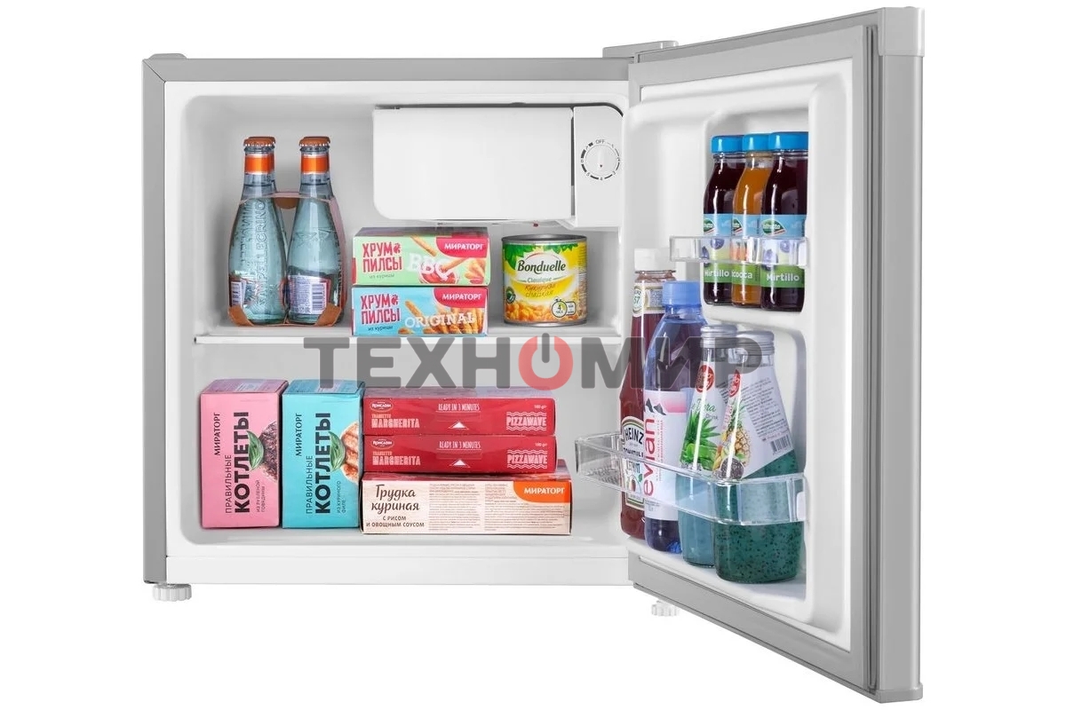 Холодильник Maunfeld MFF50SL серебристый матовый однокамерный 46л, De Frost