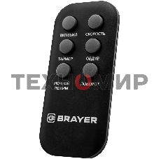 Колонный вентилятор BRAYER BR4958BK, механ.упр.,пульт ДУ,вращение90°,мощ-ть50Вт,защита от перегрева