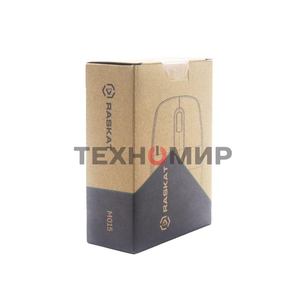 Мышь проводная Raskat M015 черный, 1000 dpi, USB, кнопки - 3