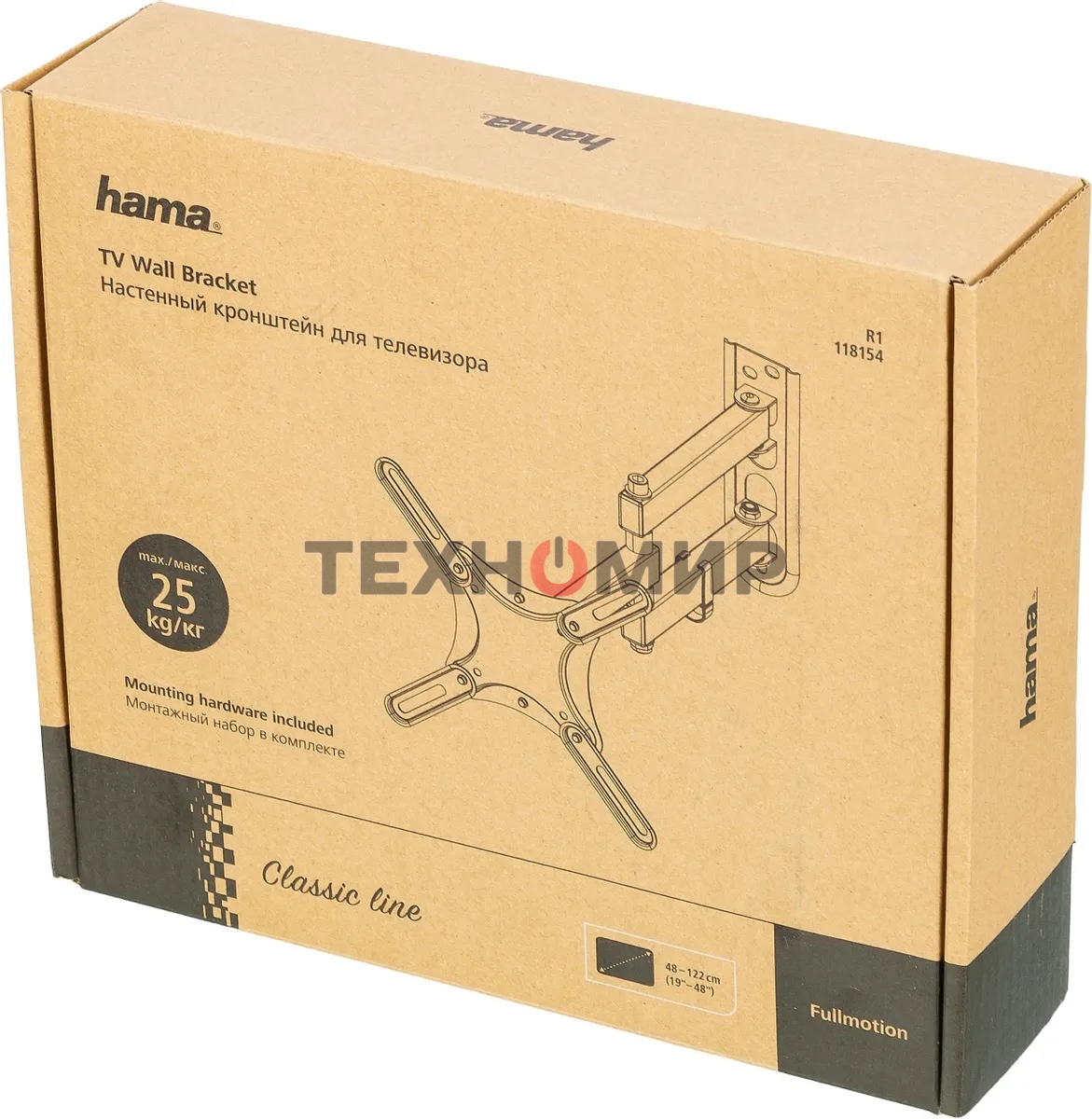 Кронштейн для телевизора Hama R1 118154 черный, 19
