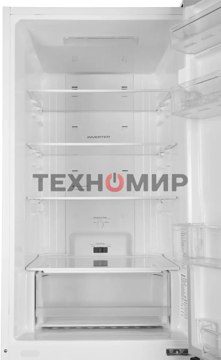 Холодильник Hitachi R-B410PUC6 PWH белый двухкамерный 215/105л морозилка снизу, No Frost