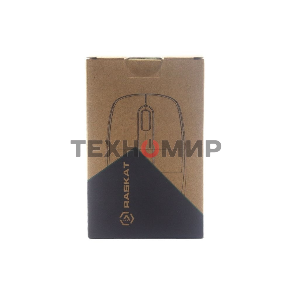 Мышь проводная Raskat M015 черный, 1000 dpi, USB, кнопки - 3