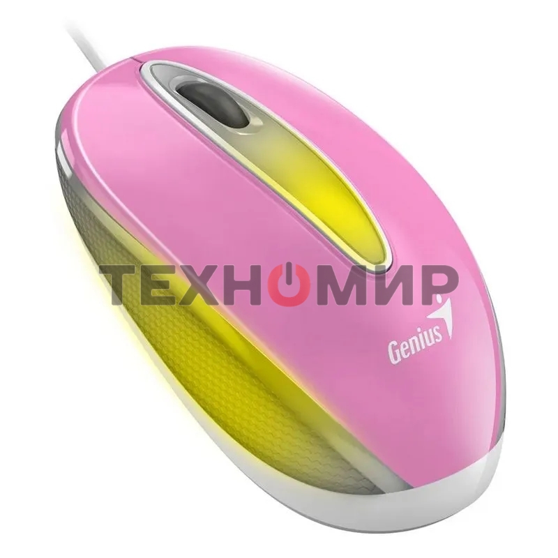 Мышь проводная Genius DX-Mini розовый, 1000 dpi, USB, кнопки - 3