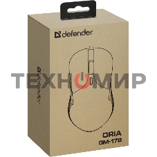 Мышь проводная Defender Oria GM-178 черный, 3600 dpi, USB, кнопки - 6