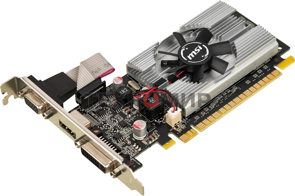 Видеокарта MSI N210-1GD3/LP NVIDIA GeForce 210 1024Mb 64 DDR3 460/800 DVIx1/CRTx1 Ret