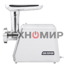 Мясорубка электрическая BBK MG2005 2000 Вт, белый/серый, 2000 Вт, 2.0 кг/мин, реверс, защита от перегрузки, металлический лоток, насадки - 7