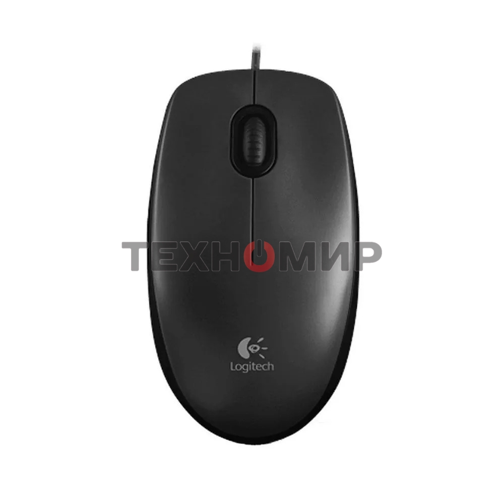 Мышь проводная Logitech M100/100R DARK/GREY (темно-серая/черная), 1000 dpi, USB, кнопки - 3