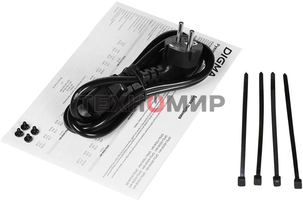 Блок питания Digma DPSU-750W-WH RTL, 750Вт, 80 PLUS, 120мм, черный