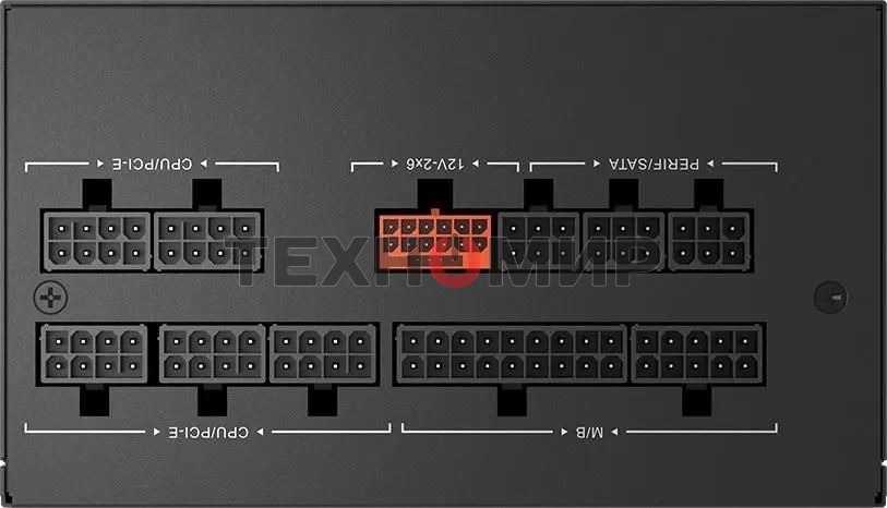 Блок питания PCCooler P5-YN1000-G1F, 1000Вт, 80 PLUS Gold, 135мм, модульный, черный