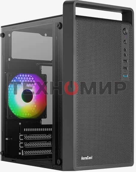 Компьютерный корпус MiniTower Aerocool/Formula CS-109-G-BK-v1 (mATX, USB3x1, USB2x2, 120мм RGb fan, без БП) (4711099472376)