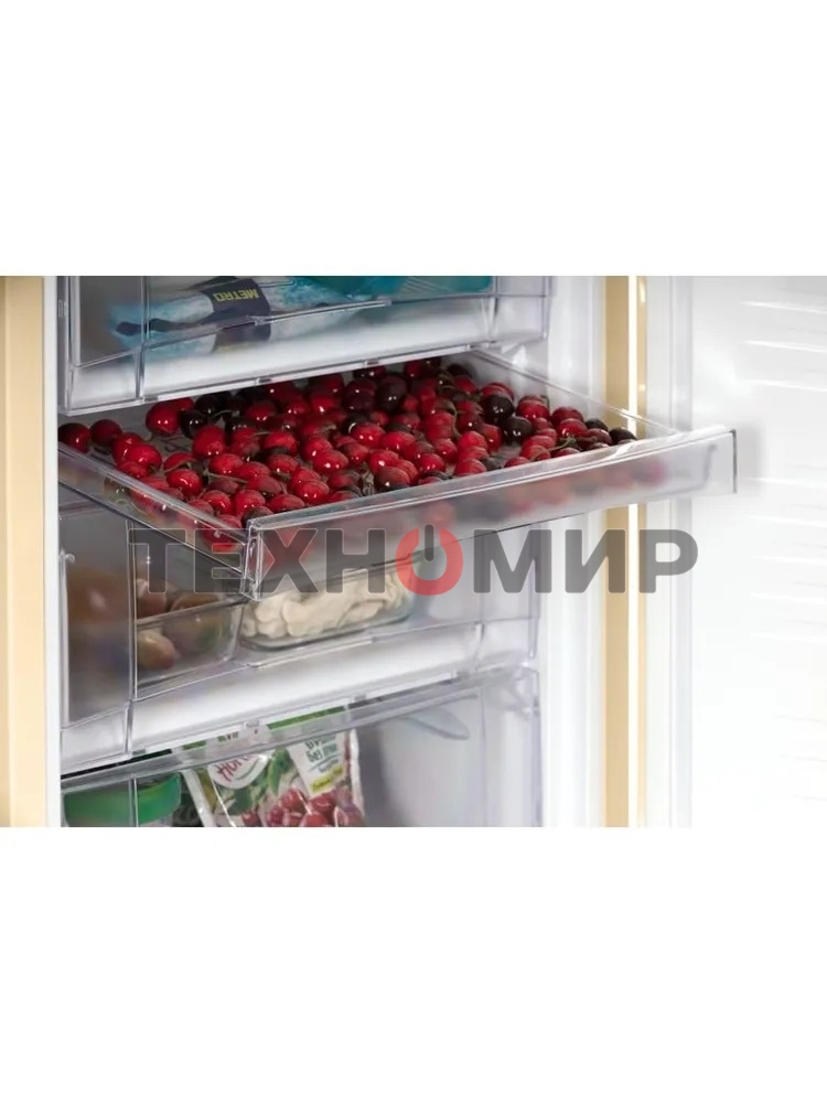 Холодильник Nordfrost NRB 152 ME бежевый мрамор двухкамерный 205/115 л морозилка снизу, капельная система